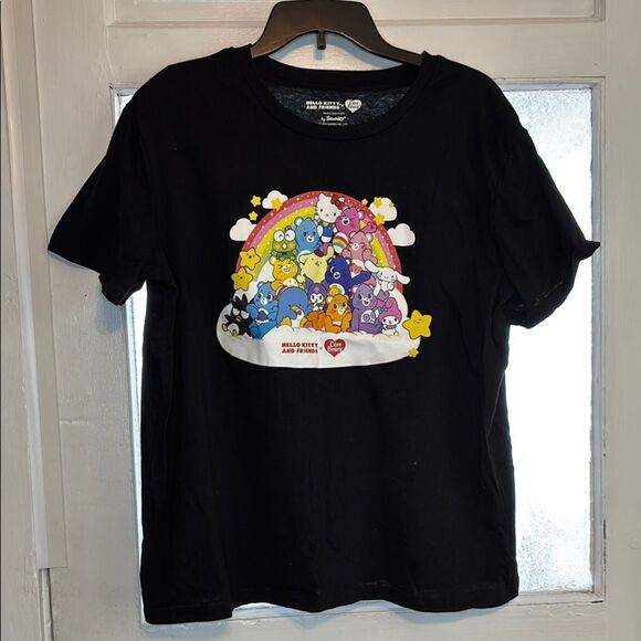 Sanrio Hello Kitty and Care Bears Women’s Black Short Sleeve Tee Size 2XL - Picture 1 of 5
